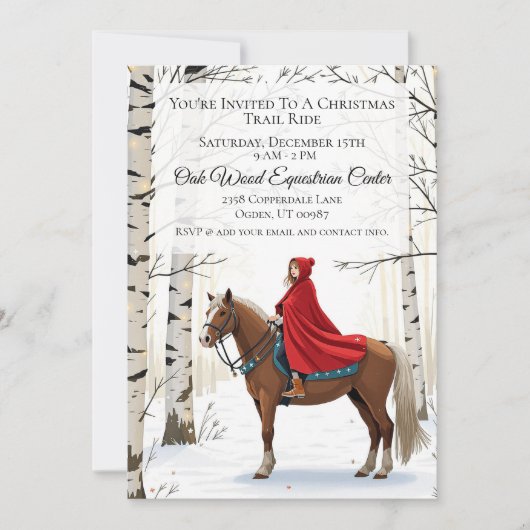 Merry And Bright Equestrian Holiday Kaart (Voorkant)