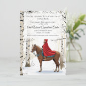 Merry And Bright Equestrian Holiday Kaart (Staand voorkant)
