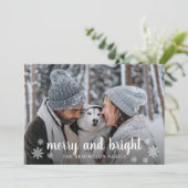 Merry And Bright Familie Foto Feestdagenkaart (Staand voorkant)