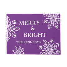 Merry and Bright Family Name Snowflake Paars