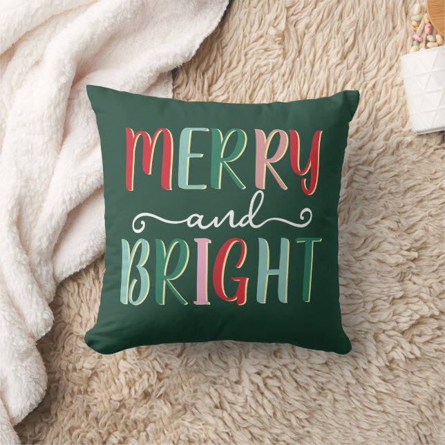 MERRY AND BRIGHT Festive Christmas Holiday Kussen (Deken)