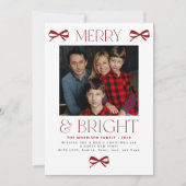 Merry and Bright festive family photo Christmas Feestdagenkaart (Voorkant)