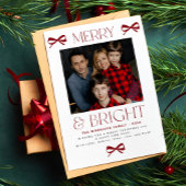 Merry and Bright festive family photo Christmas Feestdagenkaart