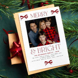Merry and Bright festive family photo Christmas Feestdagenkaart