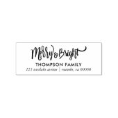 "Merry and Bright" Festive Hand Lettered Holiday Rubberstempel (Afrduk)