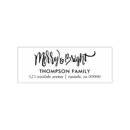 "Merry and Bright" Festive Hand Lettered Holiday Rubberstempel