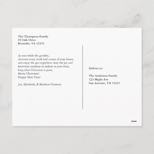 "Merry and Bright" Festive Hand Painted Wreater Feestdagenkaart (Achterkant)