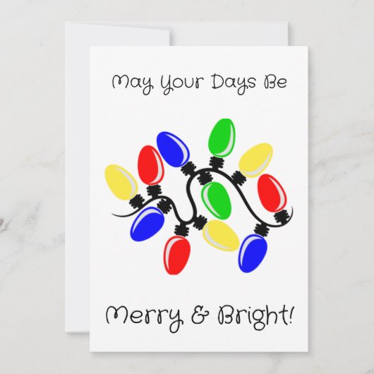 Merry and Bright Flat Feestdagenkaart (Voorkant)