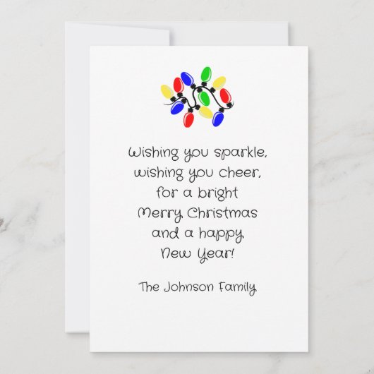 Merry and Bright Flat Feestdagenkaart (Achterkant)