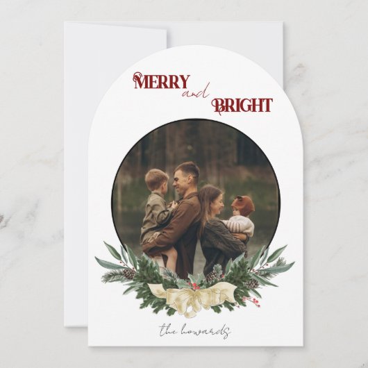 Merry and Bright Flat Holiday Card Feestdagenkaart (Voorkant)