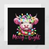 Merry and bright Flat Holiday Card Feestdagenkaart (Voorkant / Achterkant)