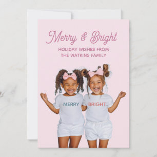 Merry And Bright Foto Feestdagenkaart