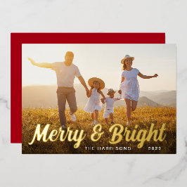 Merry and Bright-foto Folie Feestdagenkaart
