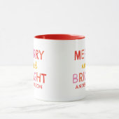 Merry and Bright Gepersonaliseerde Gingham Red & P Mok (Midden)