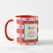 Merry and Bright Gepersonaliseerde Gingham Red & P Mok (Links)