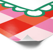 Merry and Bright Gepersonaliseerde Gingham Red & P Perfect Poster (Hoek)