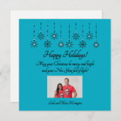 Merry and Bright Gepersonaliseerde platte kerstkaa Feestdagenkaart (Voorkant / Achterkant)