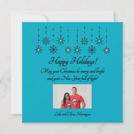 Merry and Bright Gepersonaliseerde platte kerstkaa Feestdagenkaart