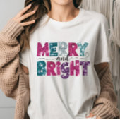 Merry and Bright Glitte-achtige Christmas Vibes ro T-shirt