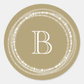 Merry And Bright Glitters Monogram Stijlvolle Kers Ronde Sticker (Voorkant)