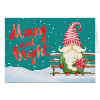 Merry and Bright Gnome Vakantie Groeten Kaart