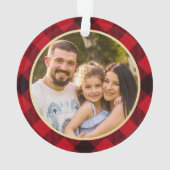 Merry and Bright Gold Green Red Pset Photo Ornament (achterkant)