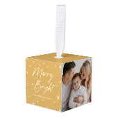 Merry and Bright Gold Photo Decoratie (Voorkant hoekig)