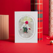 Merry and Bright Gold Typografie Blush Roze Lijst Kaart