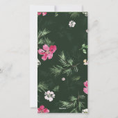 Merry and Bright Green Roze Waterverf Flowers Feestdagenkaart (Achterkant)