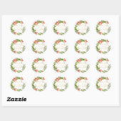 Merry and Bright Greenery Wreath Holiday Ronde Sticker (Vel)