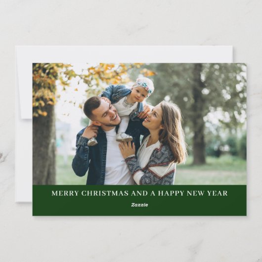 Merry and Bright Groene Hulst Krans 2 Foto Feestdagenkaart (Achterkant)