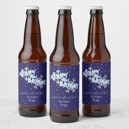 Merry and Bright, Holiday Bier Etiket (Flessen)