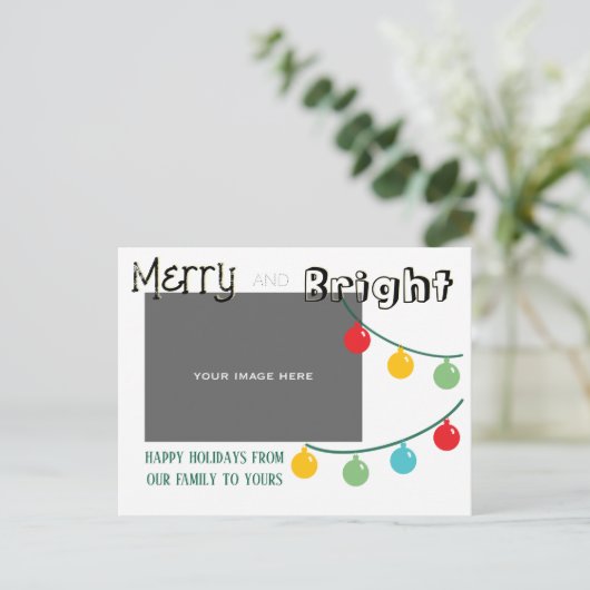 Merry and Bright Holiday Card Briefkaart (Staand voorkant)