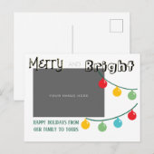 Merry and Bright Holiday Card Briefkaart (Voorkant / Achterkant)