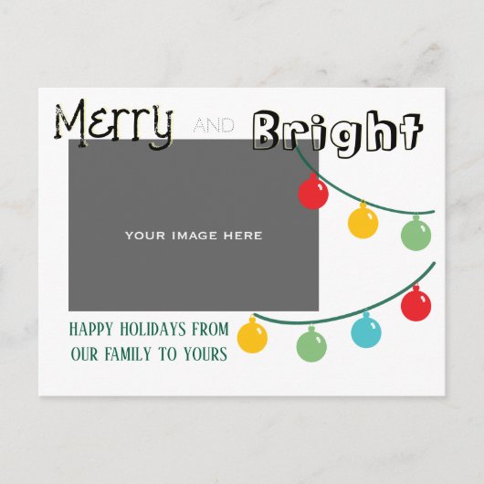 Merry and Bright Holiday Card Briefkaart (Voorkant)