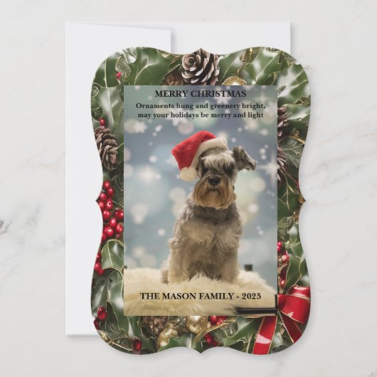 Merry and Bright Holiday Christmas Card Feestdagenkaart (Voorkant)