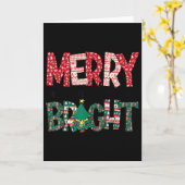 Merry And Bright Holiday Christmas Family  Kaart (Gele Bloem)