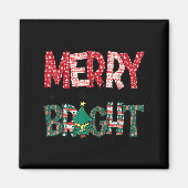 Merry And Bright Holiday Christmas Family  Magneet (Voorkant)
