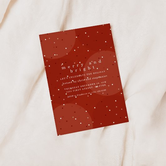 Merry and Bright Holiday Christmas Invite Kaart