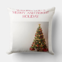 Merry and Bright Holiday Christmas Tree Throw Pill Kussen