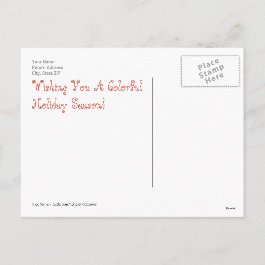 Merry and Bright Holiday Crayons Briefkaart (Achterkant)