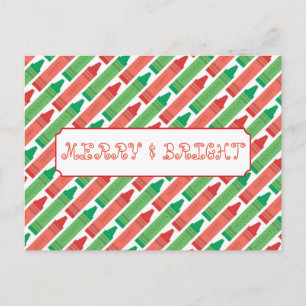 Merry and Bright Holiday Crayons Briefkaart