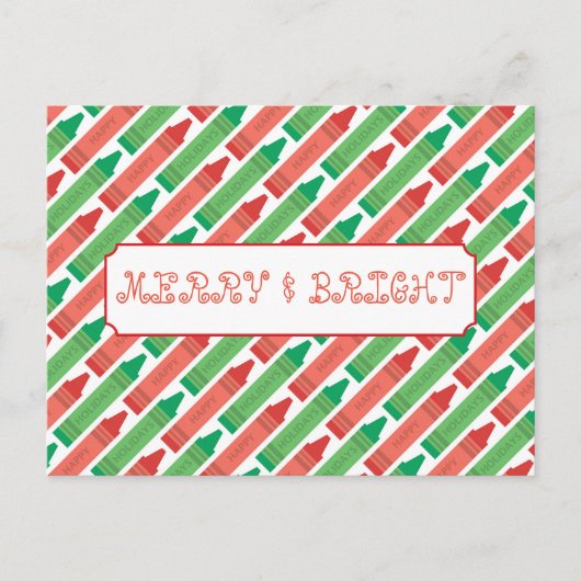 Merry and Bright Holiday Crayons Briefkaart (Voorkant)