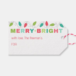 Merry and Bright Holiday Gift Label Cadeaulabel