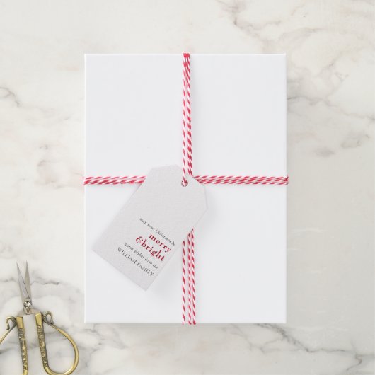 Merry and Bright Holiday Gift Label Cadeaulabel (Met Touw)