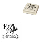 Merry and Bright Holiday Gift Label Label Rubberstempel (Gestempeld)
