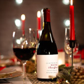 Merry and Bright Holiday Gift Label Wijn Etiket