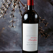 Merry and Bright Holiday Gift Label Wijn Etiket