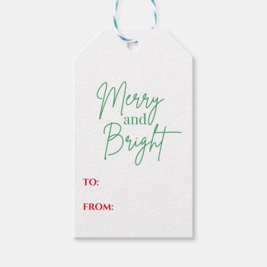Merry and Bright Holiday Gift Labels Cadeaulabel (Voorkant)