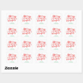 Merry and Bright Holiday Gift Square Stickers (Vel)